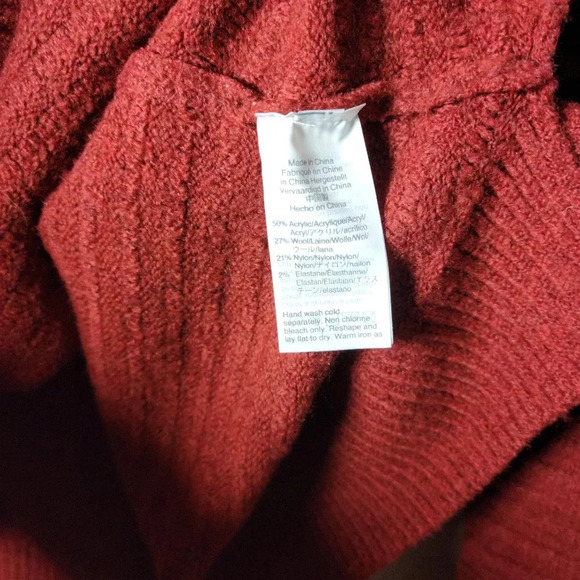 Madewell Bellmont Mockneck Sweater in Rust | Fall Sweater | Size XS - Picture 5 of 7